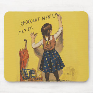 Chocolat Menier Little Girl Wall Writing  Mouse Pad