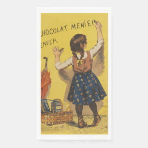 Chocolat Menier Little Girl Wall Writing Napkin