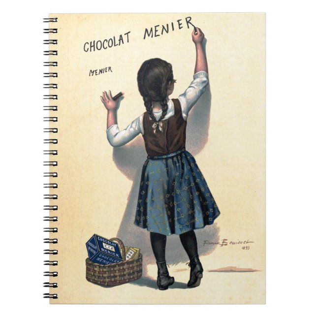 Chocolat Menier Little Girl Wall Writing  Notebook (Front)