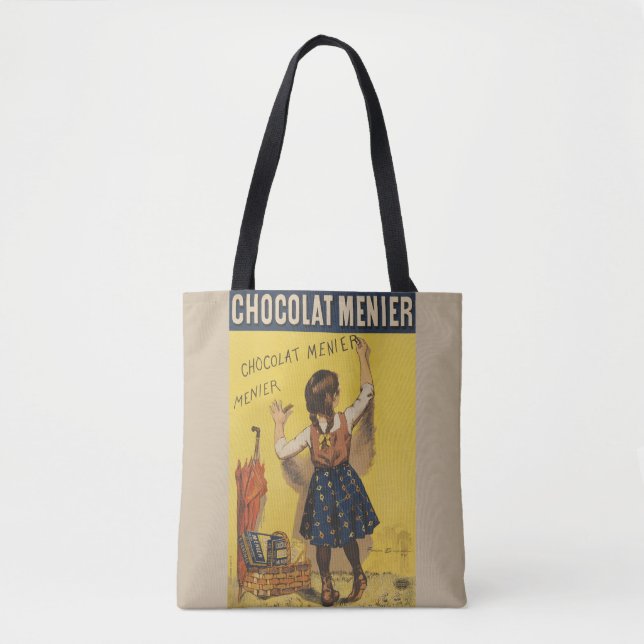 Chocolat Menier Little Girl Wall Writing  Tote Bag (Front)
