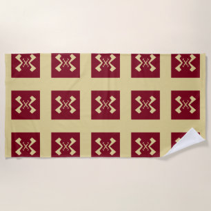 Chocolat squares and cream caramel coloured patter beach towel