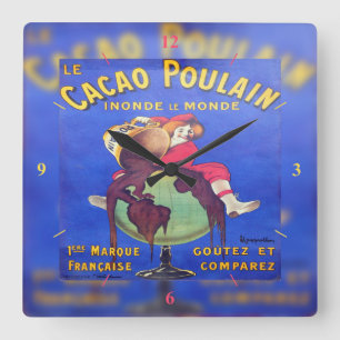 Chocolat, Vintage Poster. Square Wall Clock