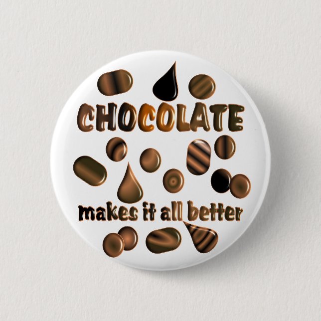 Chocolate 6 Cm Round Badge (Front)