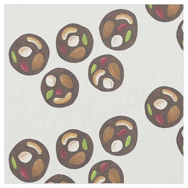 Chocolate Almond Mendiants Chocolatemaking Candy Fabric (Close Up)