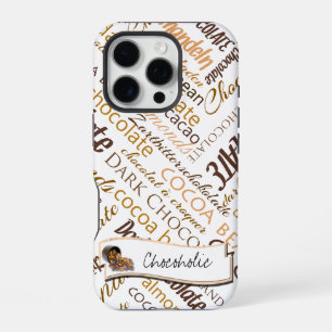 Chocolate, Almonds and Dark Chocolate Text Design iPhone Case