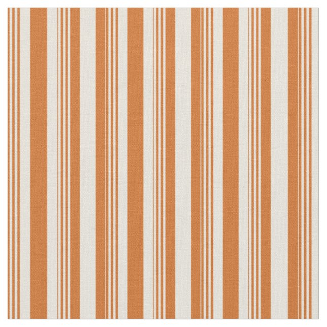 Chocolate and Beige Coloured Lined/Striped Pattern Fabric (Close Up)