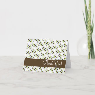 Chocolate and Blue Polka Dot Thank You Card
