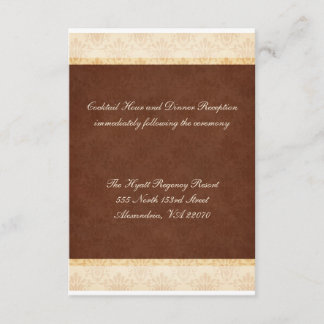 Chocolate and Cream Wedding Reception Card