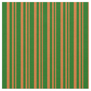 Chocolate and Dark Green Lines Pattern Fabric
