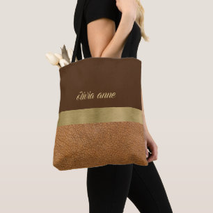 Chocolate and Gold Tote Bag