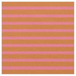 Chocolate and Hot Pink Coloured Pattern Fabric