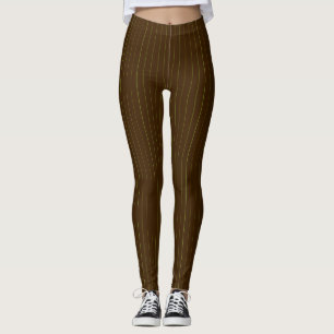 Chocolate and Lime Pinstripes Leggings