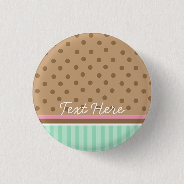 chocolate and mint patter: button badge (Front)