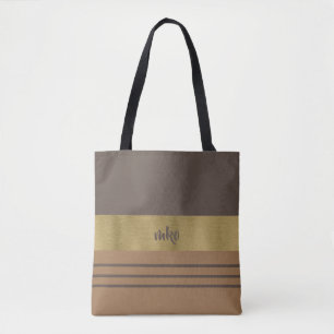 Chocolate and Pale Brown Tote Bag
