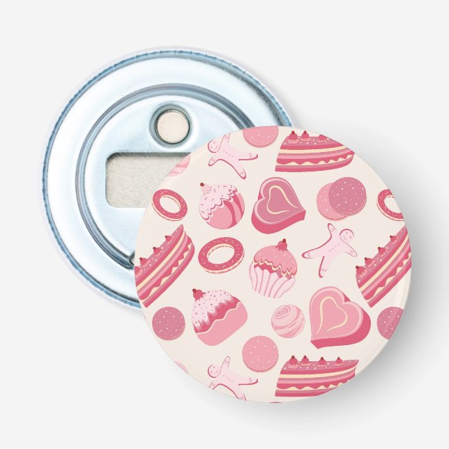 Chocolate and pastries pattern 2 bottle opener (Front)