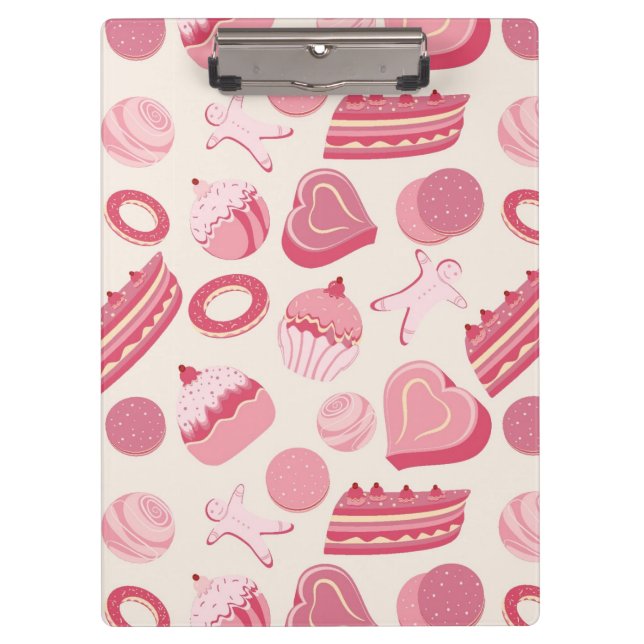 Chocolate and pastries pattern 2 clipboard (Front)