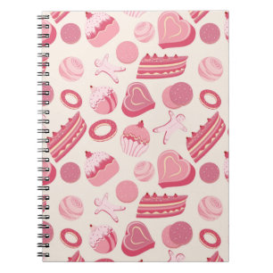 Chocolate and pastries pattern 2 notebook