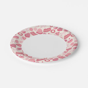 Chocolate and pastries pattern 2 paper plate