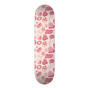Chocolate and pastries pattern 2 skateboard