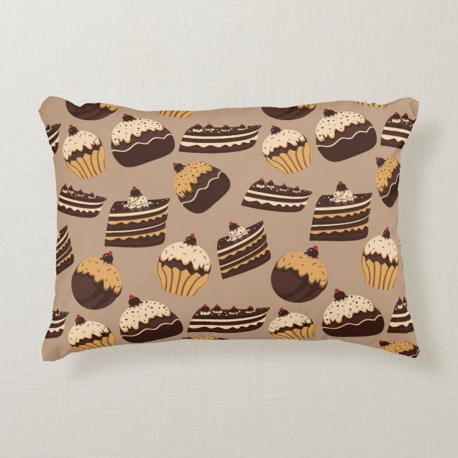 Chocolate and pastries pattern 3 decorative cushion (Front)