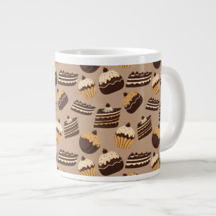 Chocolate and pastries pattern 3 large coffee mug