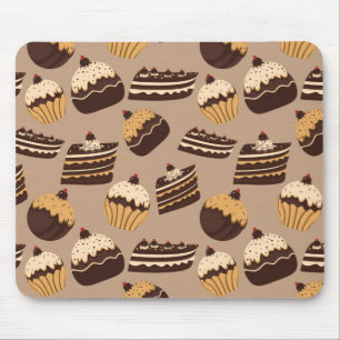 Chocolate and pastries pattern 3 mouse pad