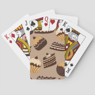 Chocolate and pastries pattern 3 playing cards