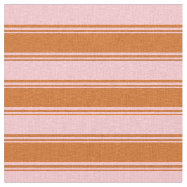 Chocolate and Pink Coloured Lines Fabric (Close Up)