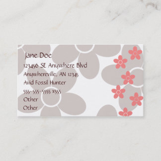 Chocolate and Salmon Floral Business Card