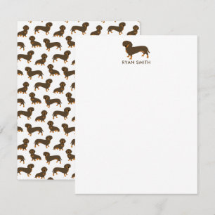 Chocolate and Tan Dachshund Card