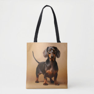 Chocolate and Tan Dachshund Dog Tote Bag