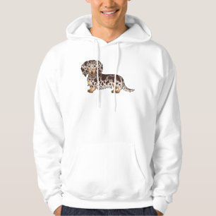 Chocolate And Tan Dapple Long Hair Dachshund Dog Hoodie