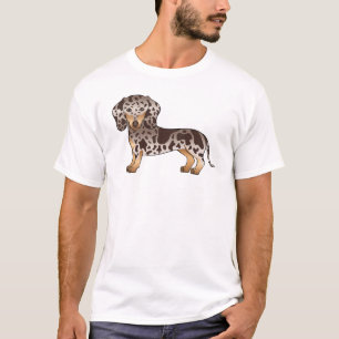 Chocolate And Tan Dapple Smooth Coat Dachshund Dog T-Shirt