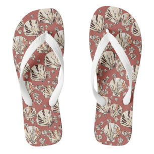 Chocolate and tan sea shells, chocolate background thongs