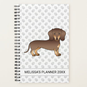 Chocolate And Tan Short Hair Dachshund & Text Planner