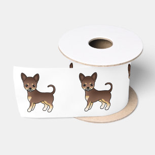 Chocolate And Tan Smooth Coat Chihuahua Cute Dog Satin Ribbon