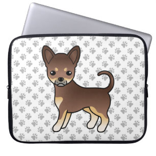 Chocolate And Tan Smooth Coat Chihuahua Dog & Paws Laptop Sleeve