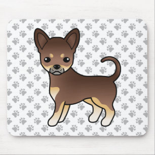 Chocolate And Tan Smooth Coat Chihuahua Dog & Paws Mouse Pad