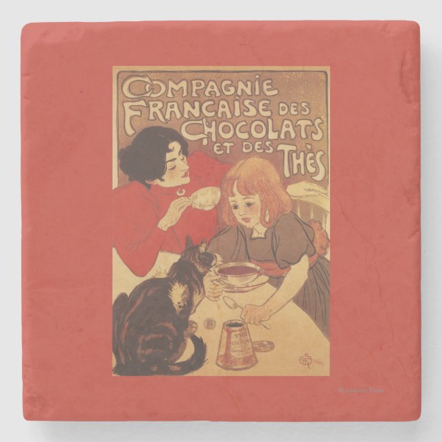 Chocolate and Tea Co Mother and Daughter Stone Coaster (Front)