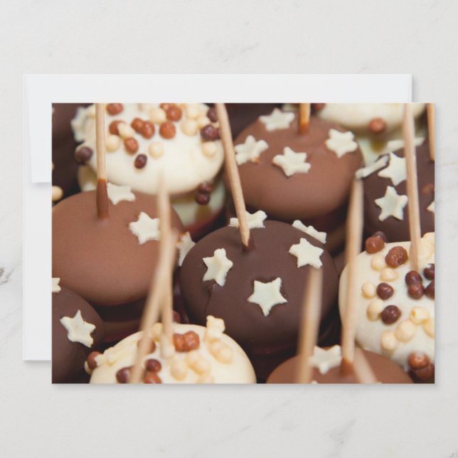 Chocolate and White Cake Balls Invitation (Front)