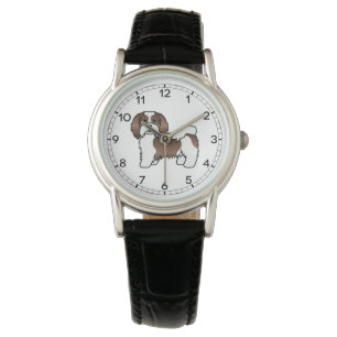 Chocolate And White Havanese Cute Cartoon Dog Watch