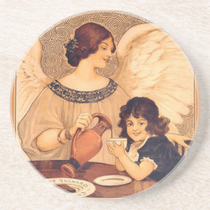 Chocolate Angel French Antique Coaster