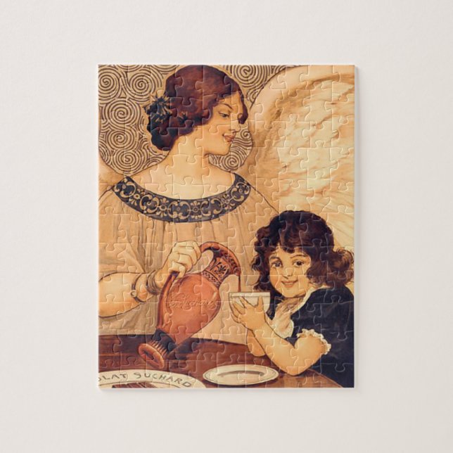 Chocolate Angel French Antique Jigsaw Puzzle (Vertical)