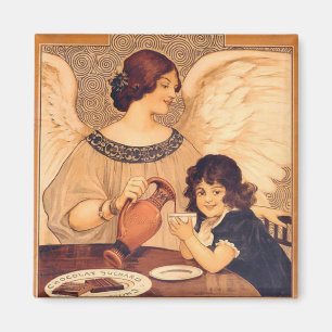 Chocolate Angel French Antique Magnet