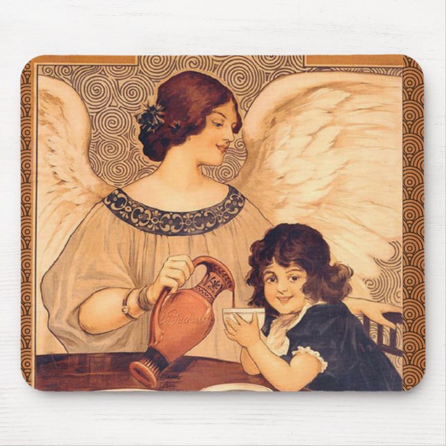 Chocolate Angel French Antique Mouse Pad (Front)