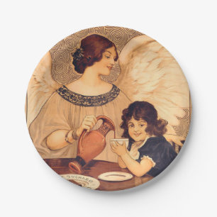 Chocolate Angel French Antique Paper Plate