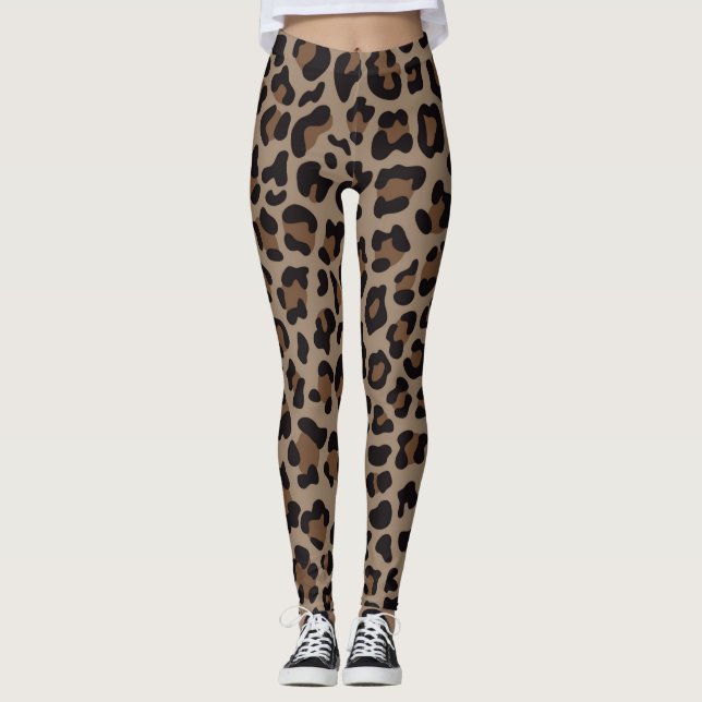 Chocolate Animal Print Women's leggings (Front)