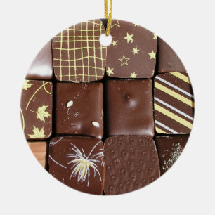 Chocolate assortments ceramic tree decoration