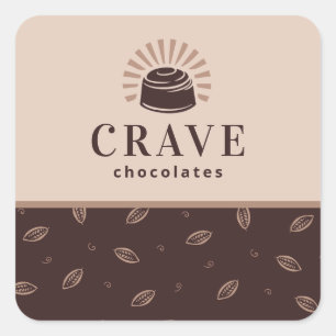 Chocolate, Bakery, Sweets Shop Customisable Square Sticker