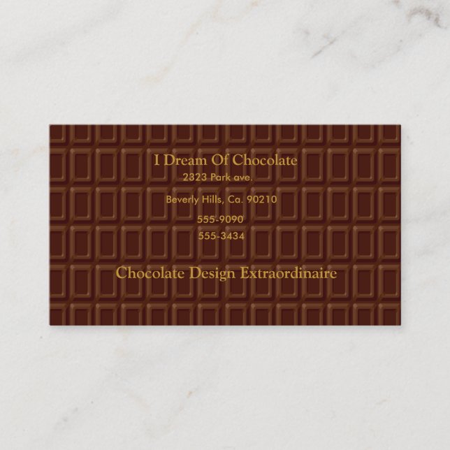 Chocolate Bar Candy Business Card (Front)